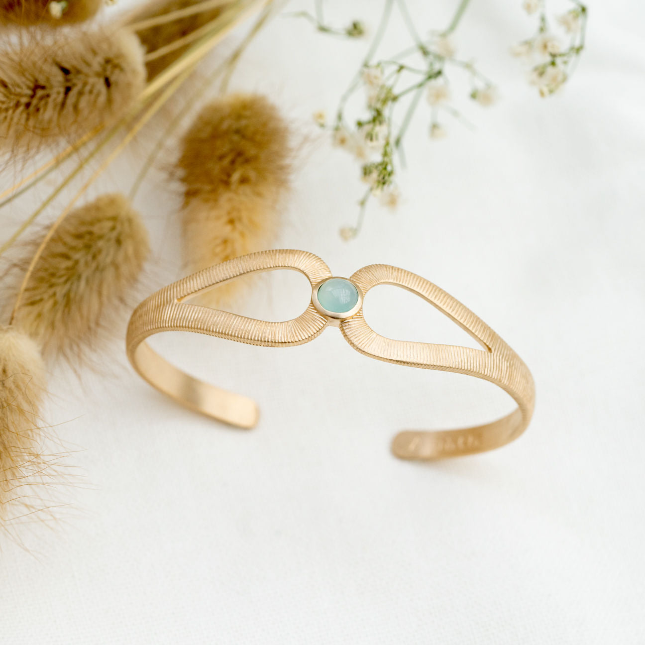 Jonc Céleste Agate Bleue - Plaqué Or | Ana & Cha