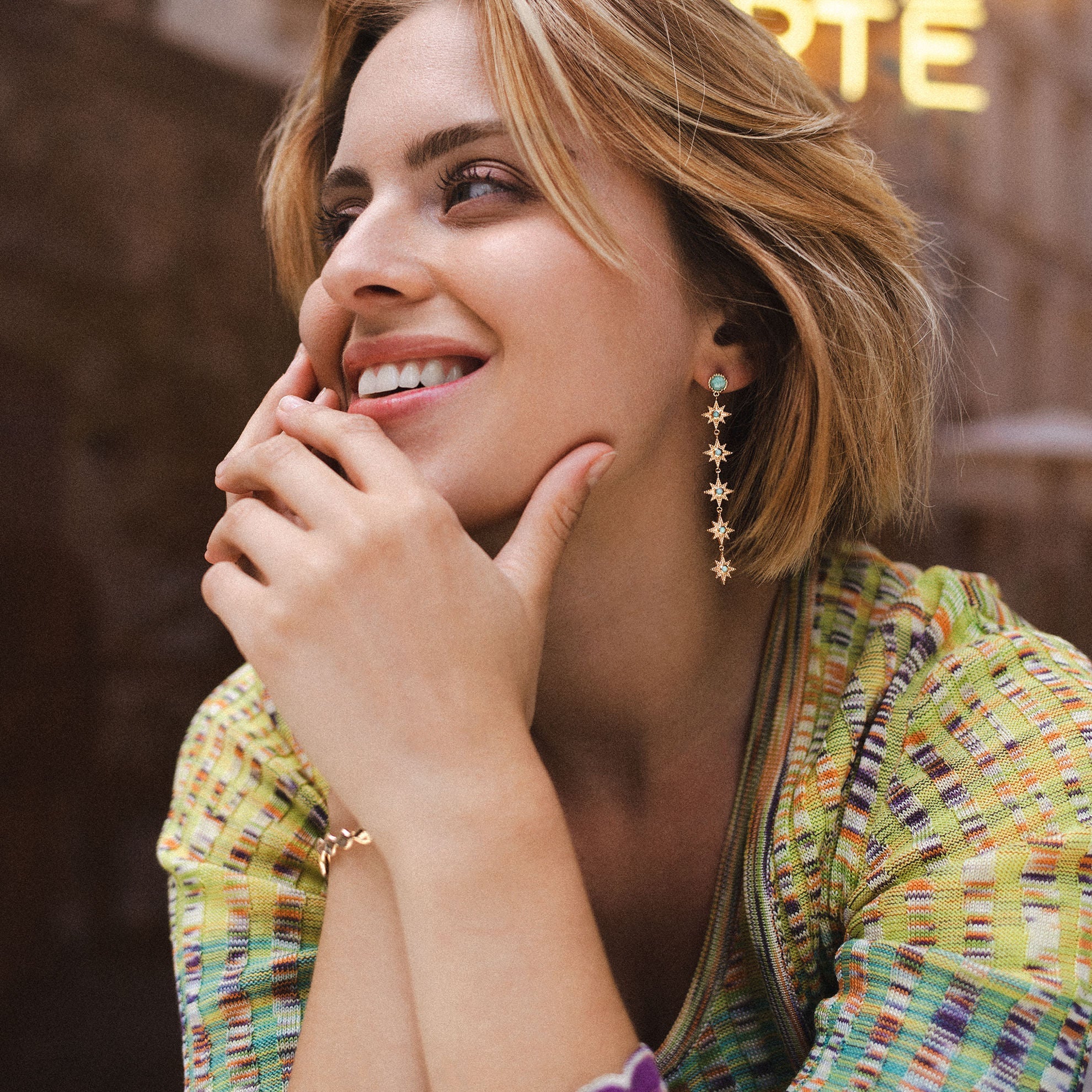 Boucles Stella Amazonite - Plaqué Or | Ana & Cha