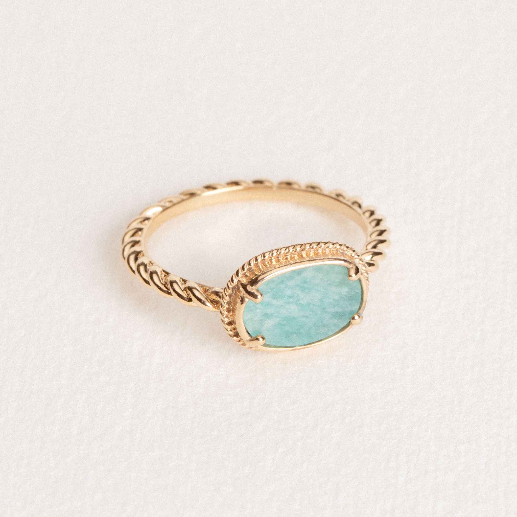Bague Ava amazonite en plaqué or