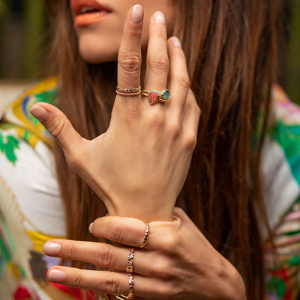 Bague Ava amazonite - Plaqué Or | Ana & Cha