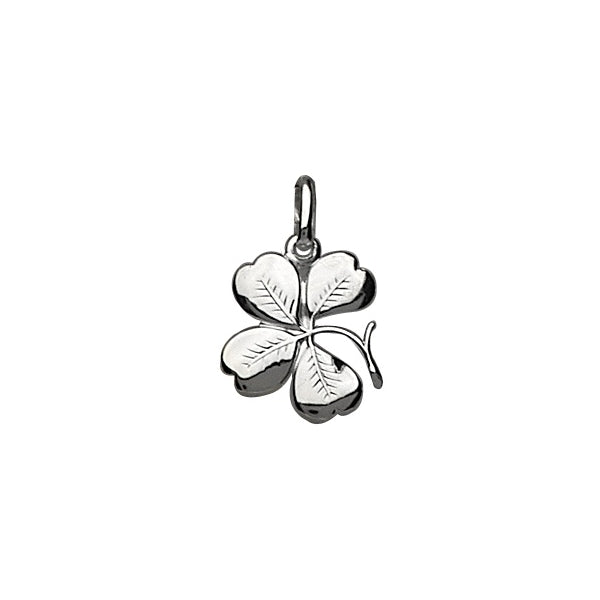 Pendentif mode trèfle 4 feuilles en argent 925 rhodié