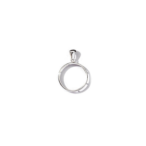 Pendentif mode pièce en argent 925 simple et rond
