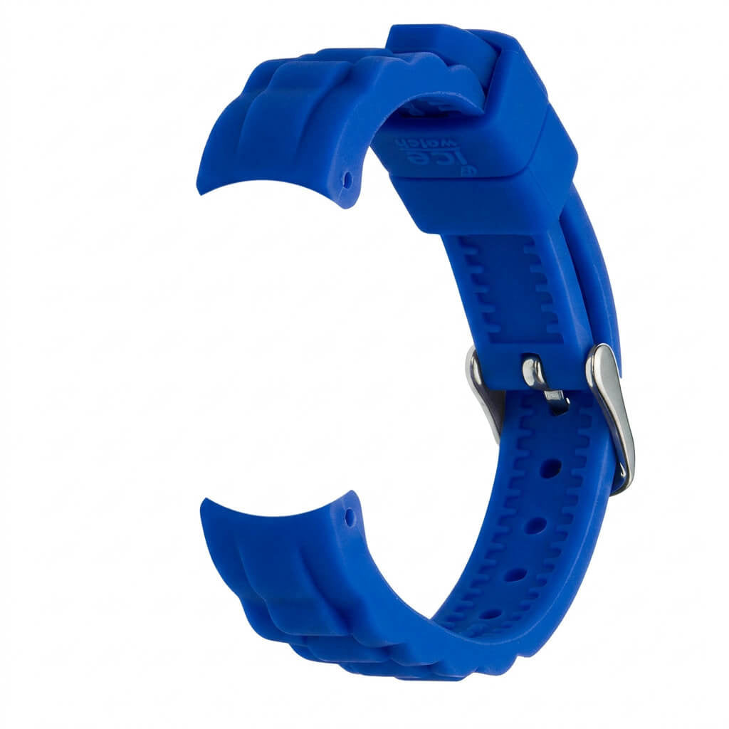 Bracelet de montre Ice-Watch silicone bleu Dazzling Blue 17 mm boucle argentée
