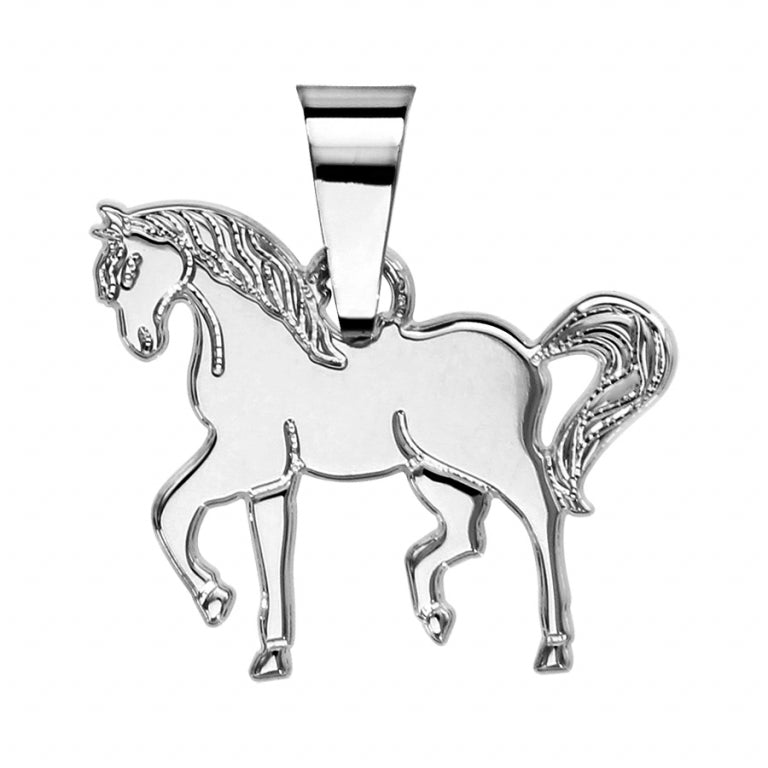 Pendentif cheval brillant en argent 925