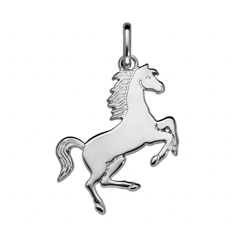 Pendentif mode cheval cabré en argent 925 rhodié