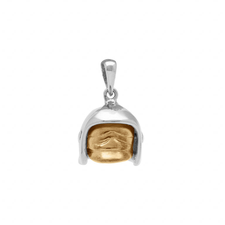Pendentif mode casque de pompier en argent 925 rhodié