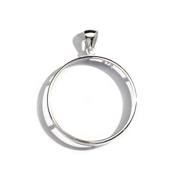Pendentif porte pièce cercle en argent 925 sobre et épuré