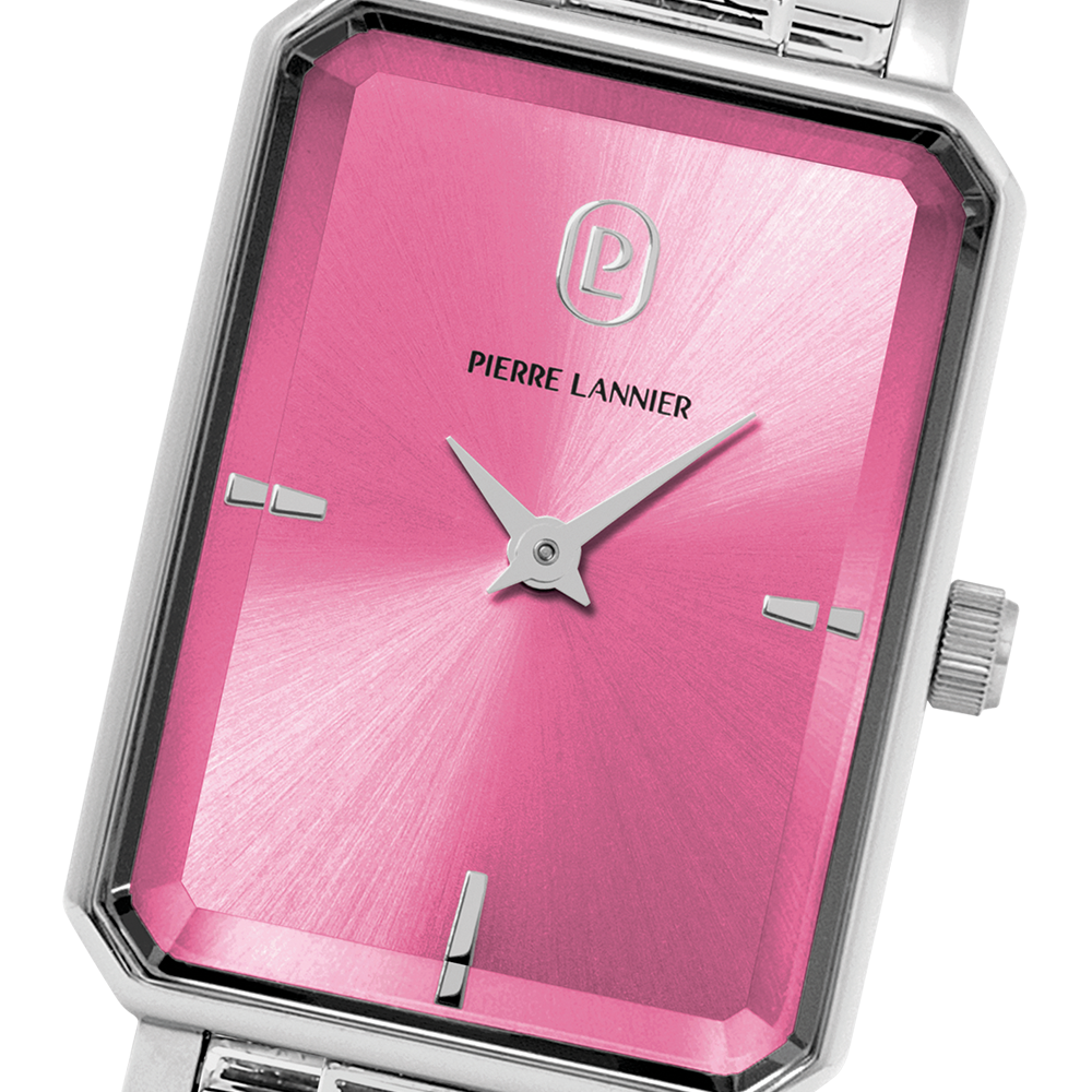 Montre femme Pierre Lannier ARIANE 005P651 – cadran rose bracelet acier argenté – vue 3