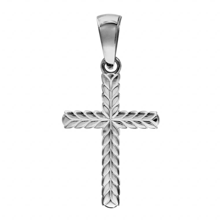 Pendentif croix tressée en argent 925 rhodié