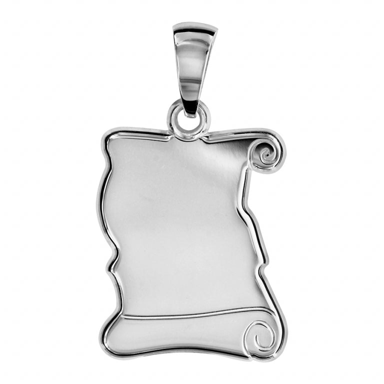 Pendentif parchemin en argent 925 gravable