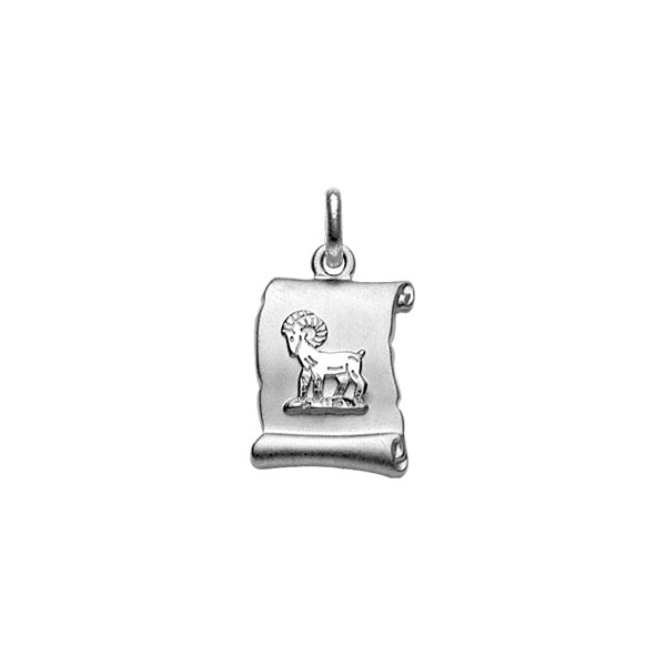 Pendentif zodiaque Bélier en argent 925 rhodié avec finition brillante