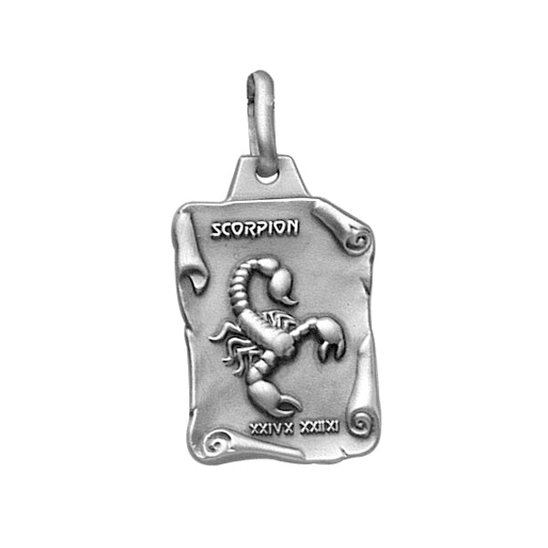 Pendentif mode scorpion grand parchemin en argent 925