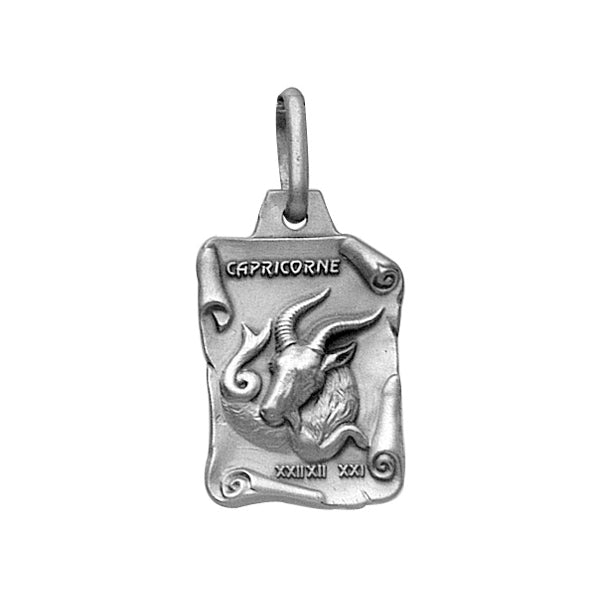 Pendentif mode Capricorne en argent 925 vieil argent massif