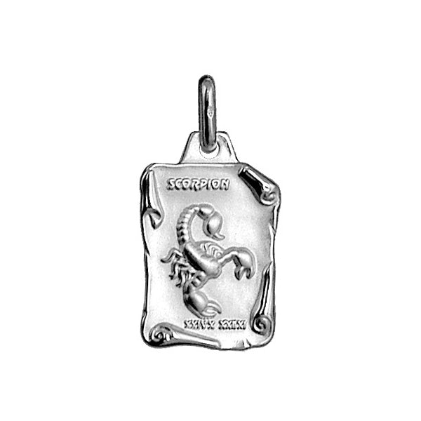 Pendentif mode motif scorpion en argent 925 rhodié brillant et sable