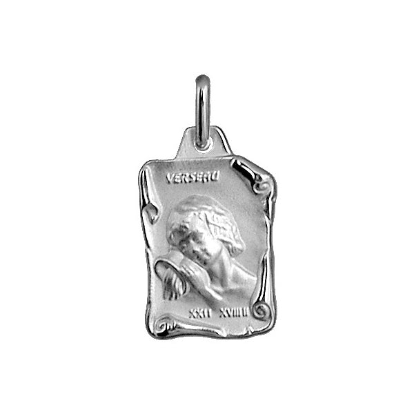 Pendentif mode parchemin Verseau en argent 925 rhodié