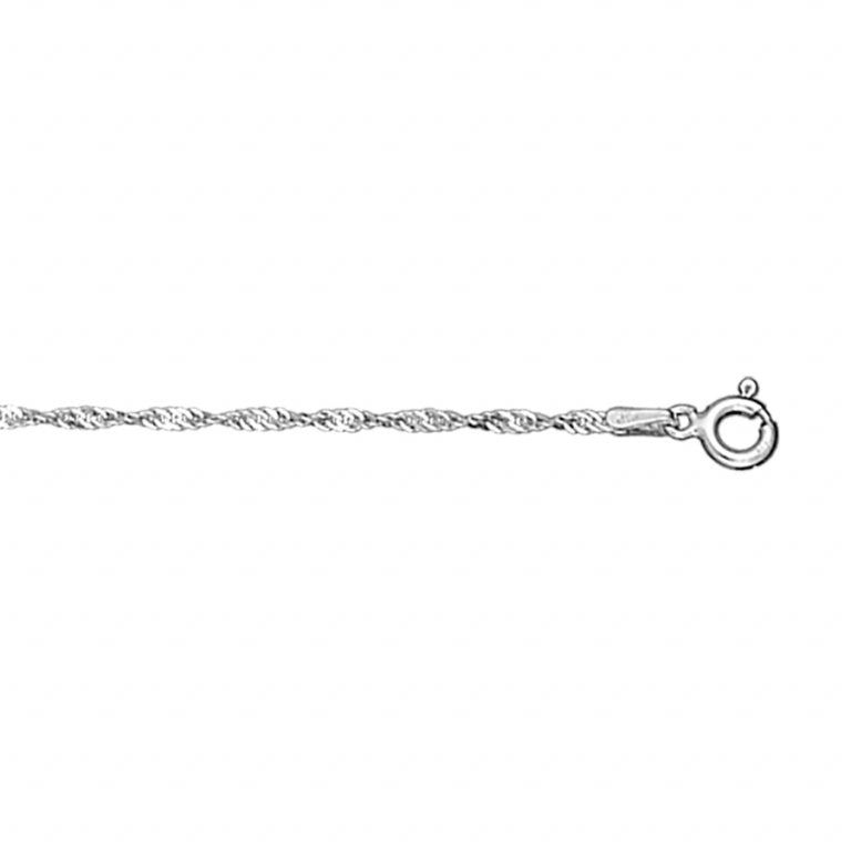 Chaîne de cheville maille vrillée en argent 925, finition polie
