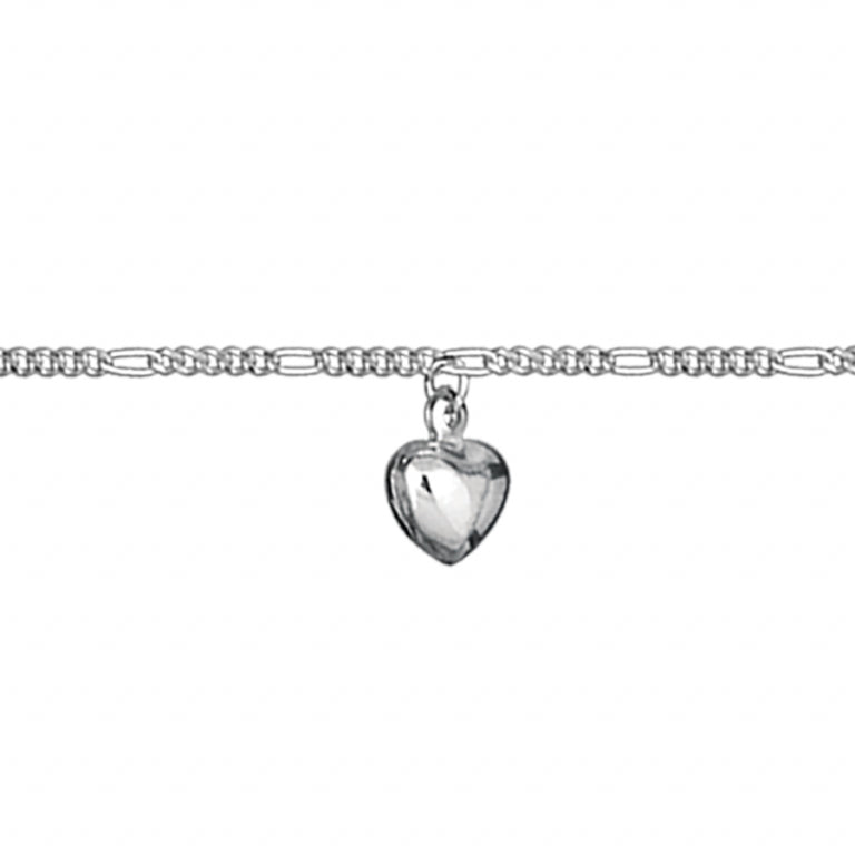 Chaîne de cheville motif cœur en argent 925 simple et élégante
