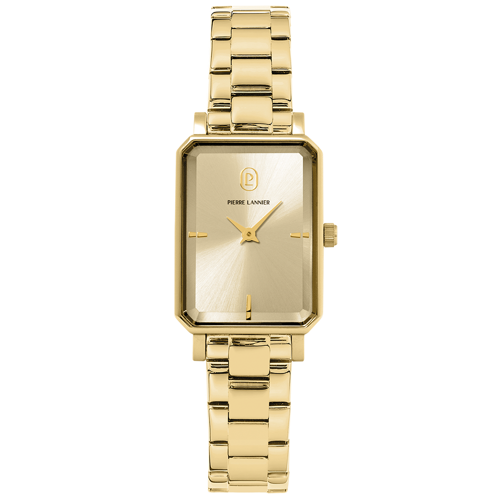 Montre femme Pierre Lannier ARIANE 007J542 – cadran doré bracelet acier doré – vue de face