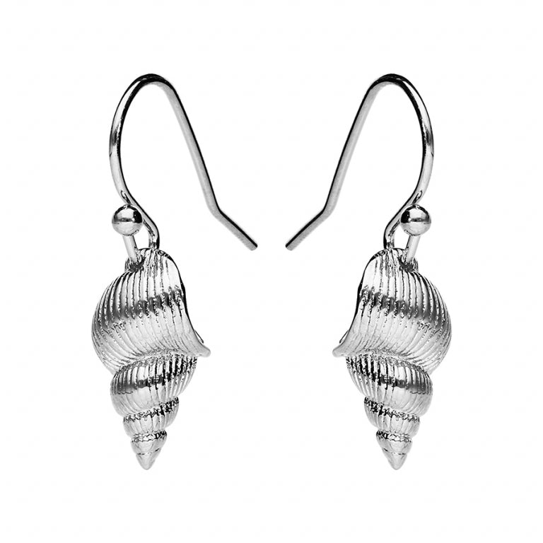 Boucles d'oreilles coquillage en argent 925 rhodié