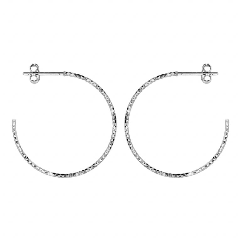 Oorbellen met diamanten draad – zilver | Azulin