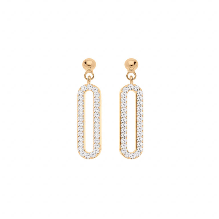 Orecchini a maglia rettangolari - Argento dorato con oro fino | Azuline