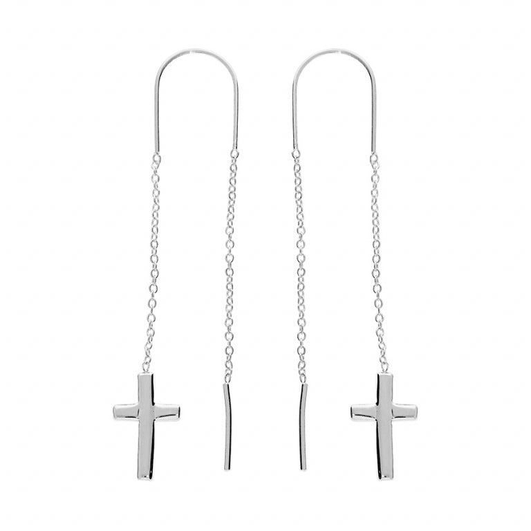 Cercei cruce – Argint | Azulin