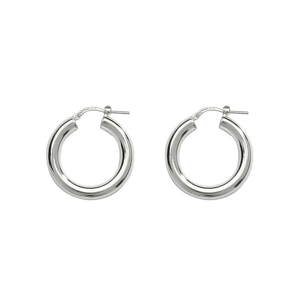 Créoles tube rond en argent 925 avec finition polie