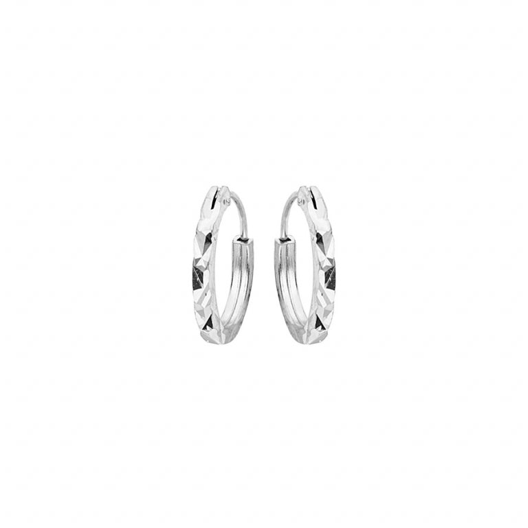 Flat Diamond Hoop Earrings – Silver | Azuline