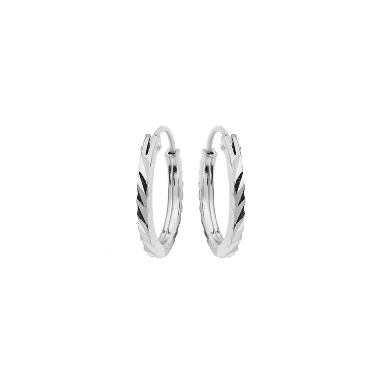Gestreepte diamanten oorringen – Zilver | Azulin
