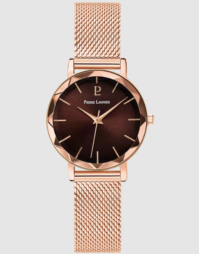 Multiples - Doré rose Chocolat - Montre - Pierre Lannier