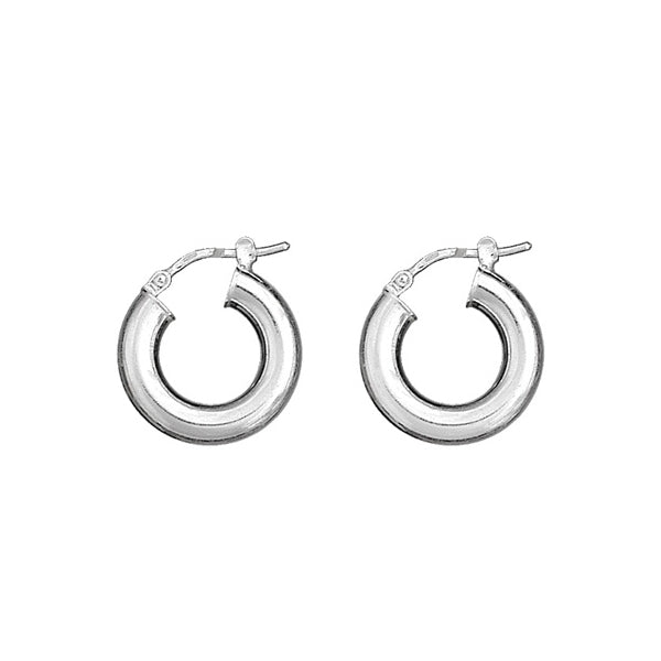 Créoles rondes en argent 925 avec tube épais