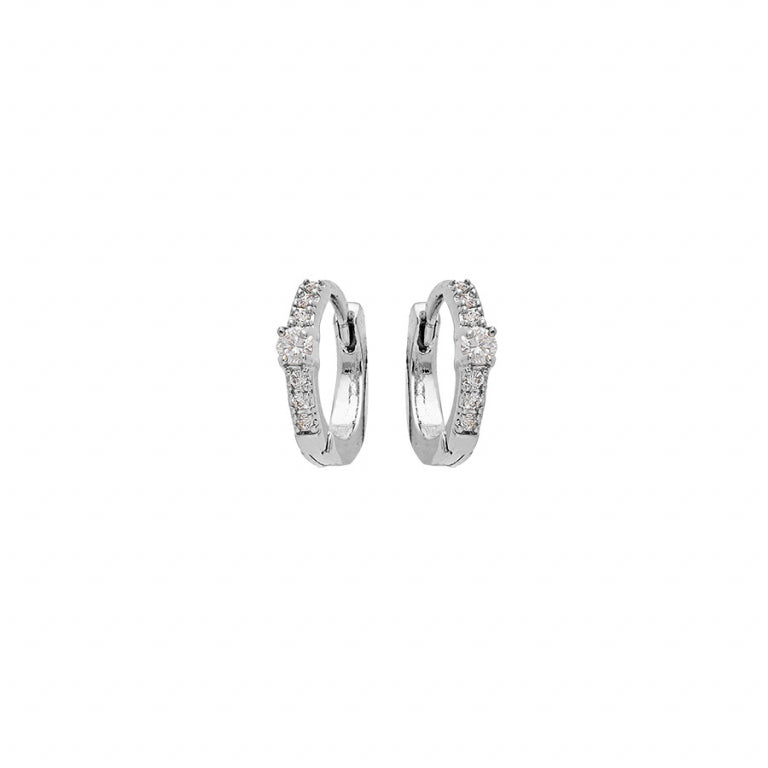 Pavé hoop earrings – Silver | Azuline
