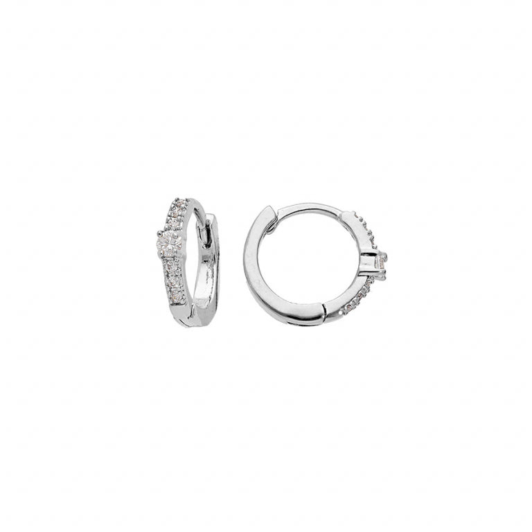 Pavé hoop earrings – Silver | Azuline view 2
