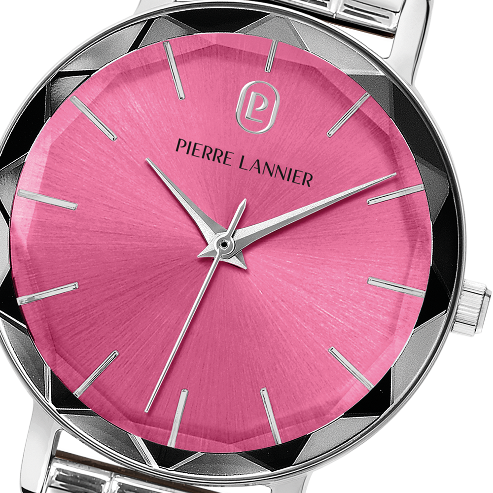 Montre femme Pierre Lannier MULTIPLES 011L651 – cadran rose bracelet acier argenté – vue 3