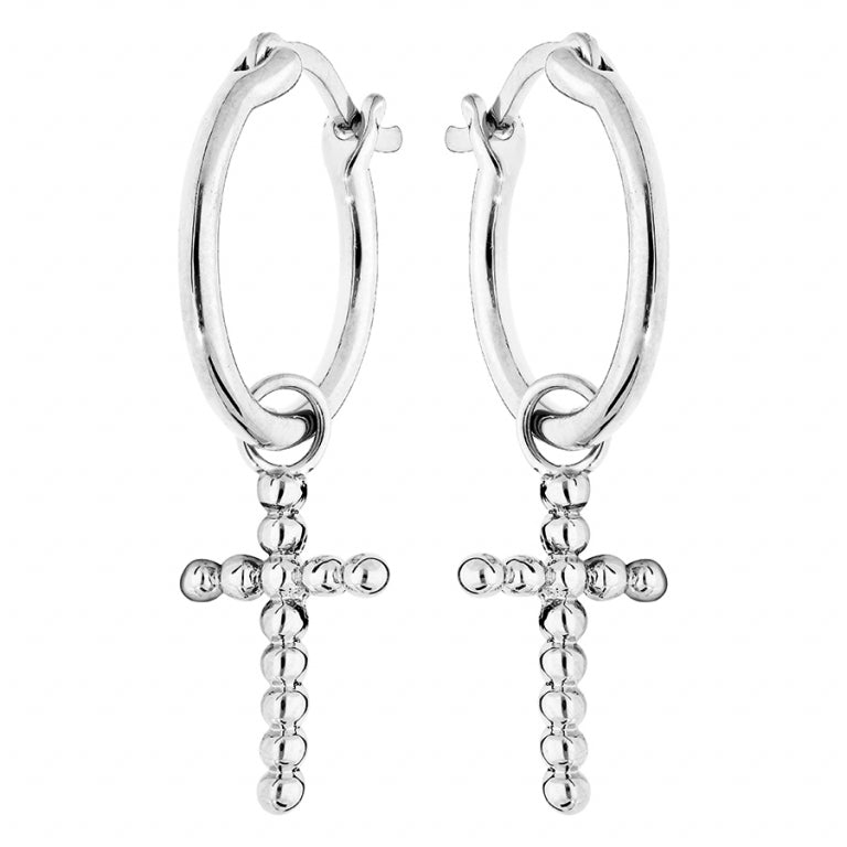 Oorringen met kruis – Zilver | Azulin