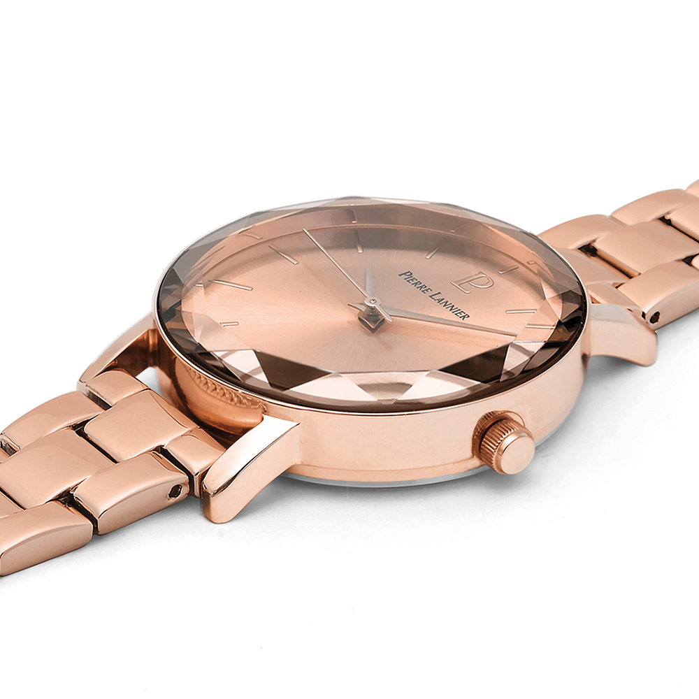 Montre femme Pierre Lannier MULTIPLES 012P958 – cadran doré rose bracelet acier doré rose – vue 2