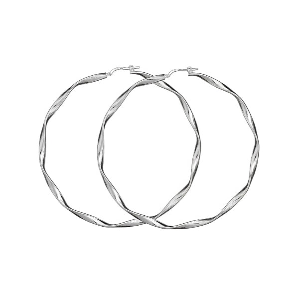 Créoles torsadées en argent 925 avec finition polie