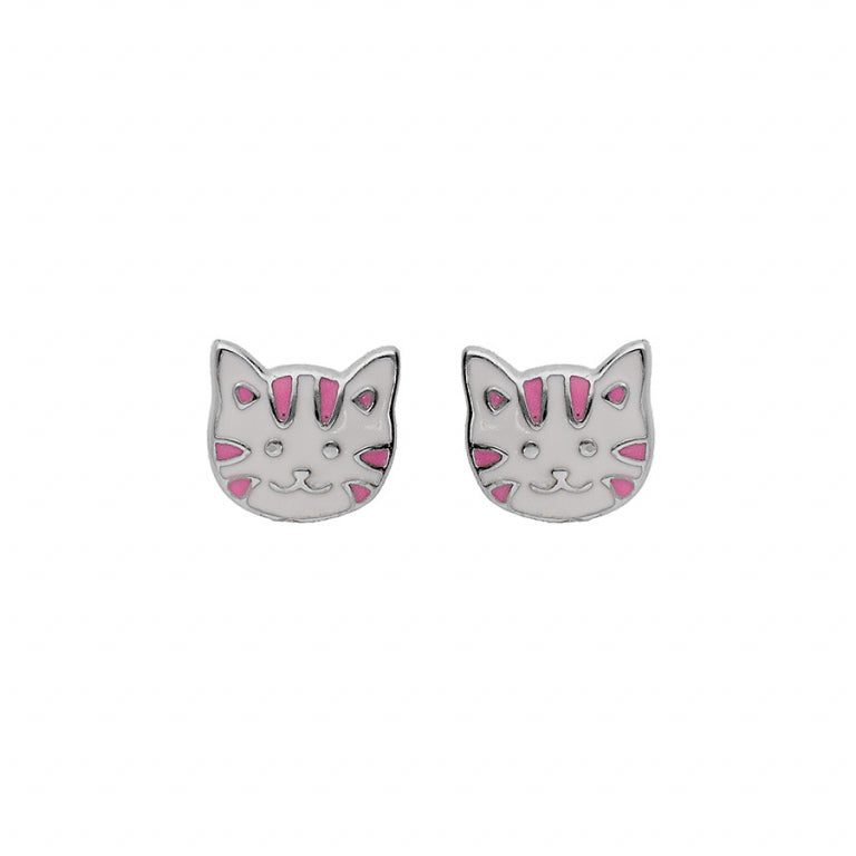 Cat Head øreringe – Sølv | Azulin