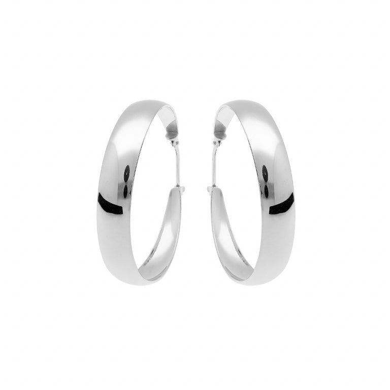 Smooth Hoop Earrings – Ασημί | Azulin
