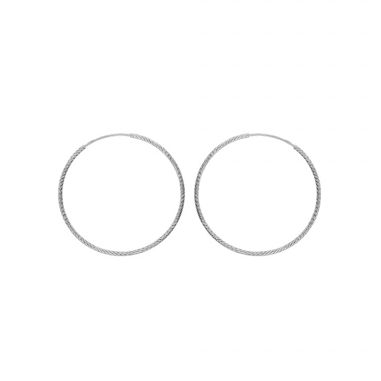 Diamanté Hoop Earrings – Silver | Azuline