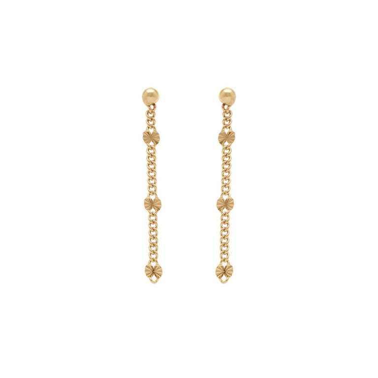 Boucles d’oreilles pastilles diamantées étoile en Argent 925 doré
