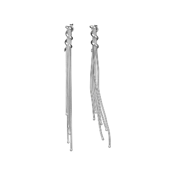 Boucles d’oreilles longues multi chaînes en Argent 925 Rhodié