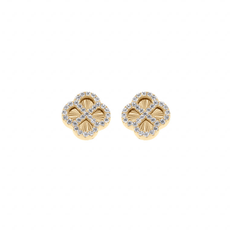 Cercei Clover – Argint Aurit cu Aur Fin | Azulin