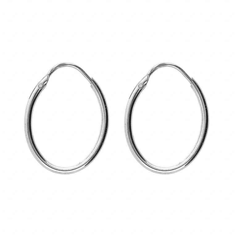 Oval Hoop Earrings – Silver | Azuline