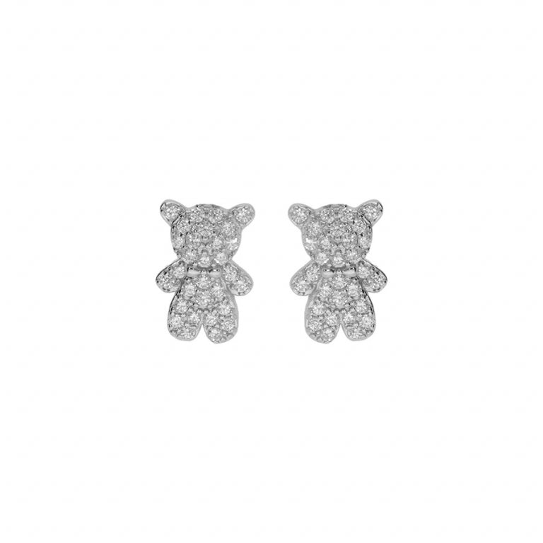 Cercei Teddy Bear – Argintiu | Azulin