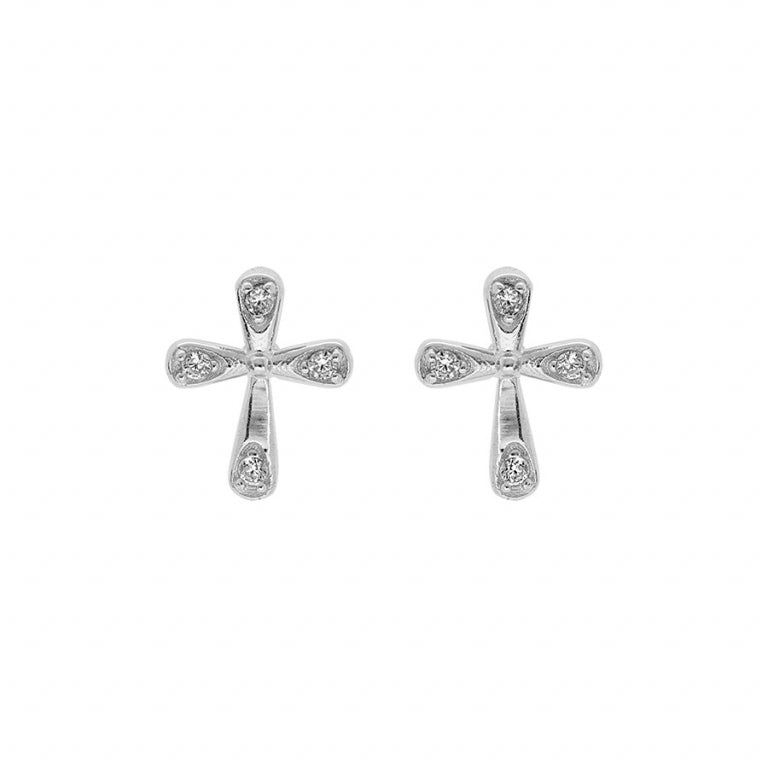 Cross Örhängen – Silver | Azulin