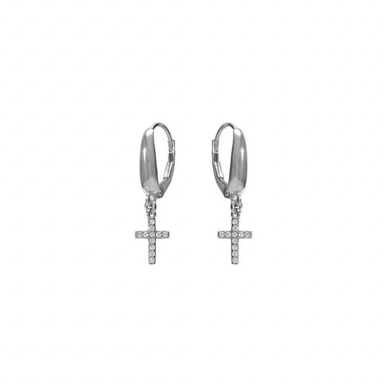 Cross Örhängen – Silver | Azulin
