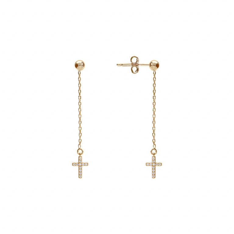 Orecchini a croce – Argento dorato con oro fino | Azuline