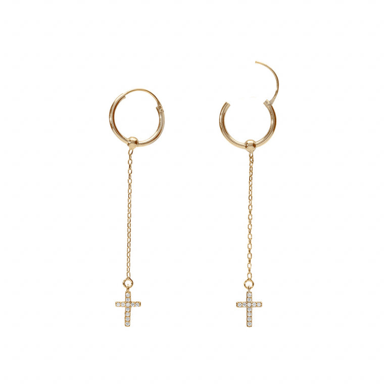 Orecchini a croce – Argento dorato con oro fino | Azuline