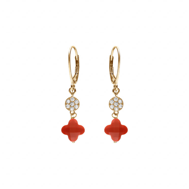 Boucles D’Oreilles Trèfle – Argent Doré à l’Or Fin | Azuline